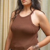 Andazz Brown Sleeveless Bra Top