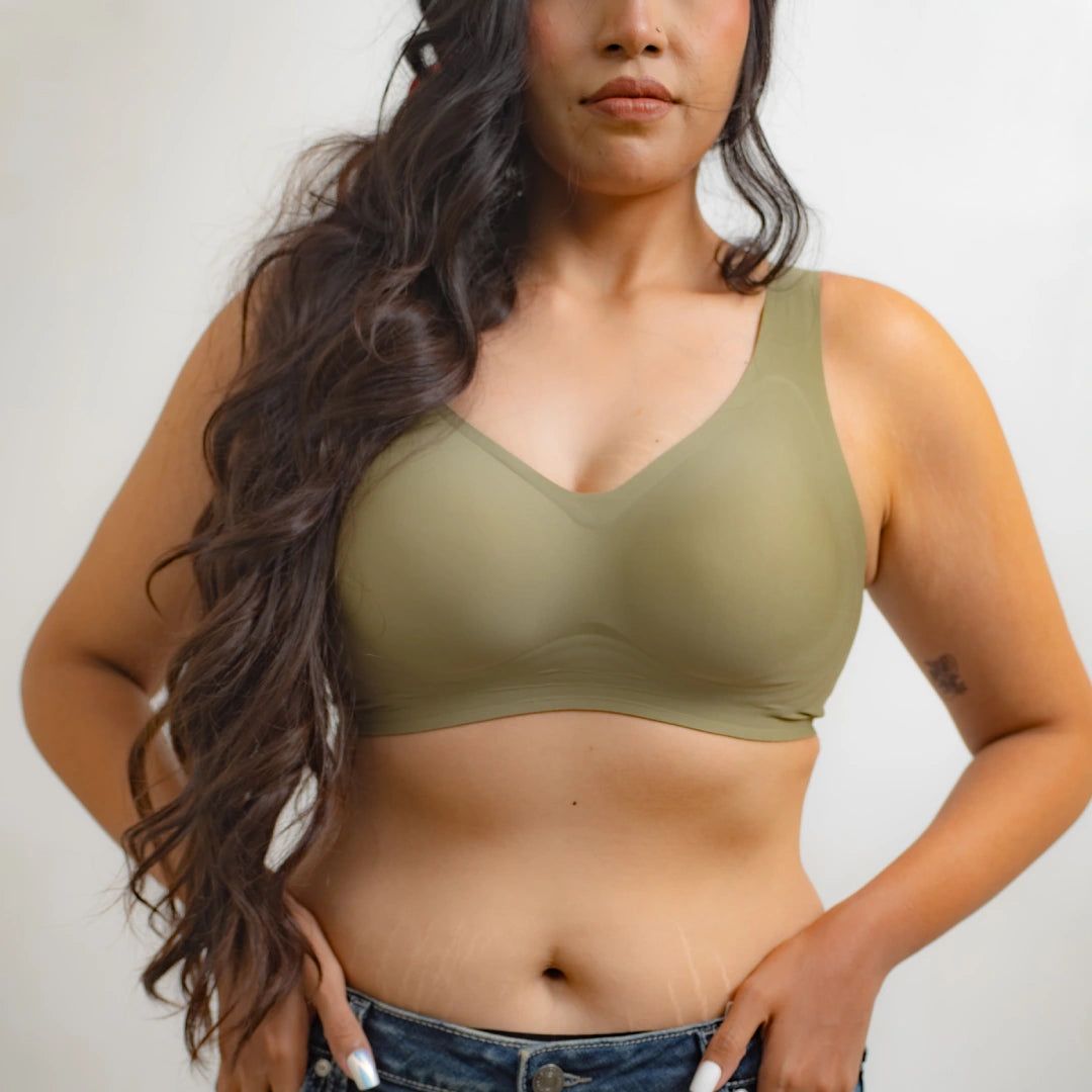 Etimad - Seamless Bra In Leaf Green