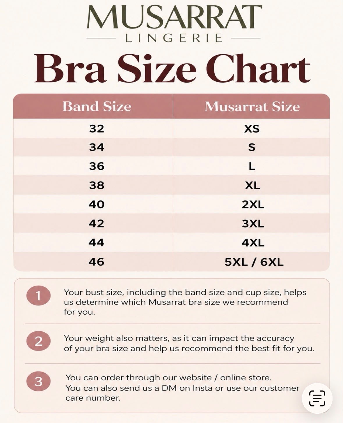 Size chart image